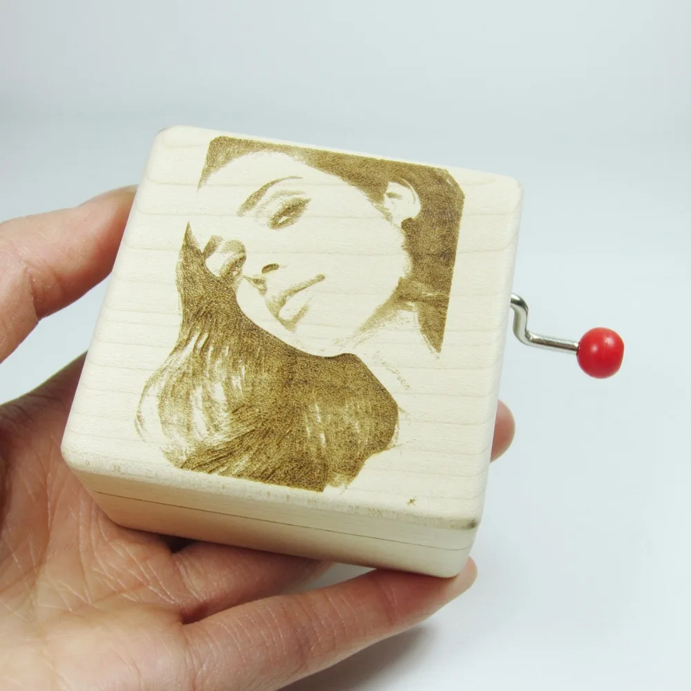 Handmade Nature wood customized photo music box diy special souvenir gift birthday wedding Christmas gifts free shipping | Дом и сад