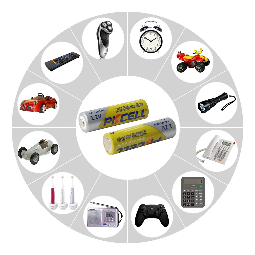 

8 X PKCELL Battery AA Baterias NI-MH 2A 2000mAh 1.2V NIMH AA Rechargeable Battery Batteries Bateria Baterias+ 2pcs Battery Boxes