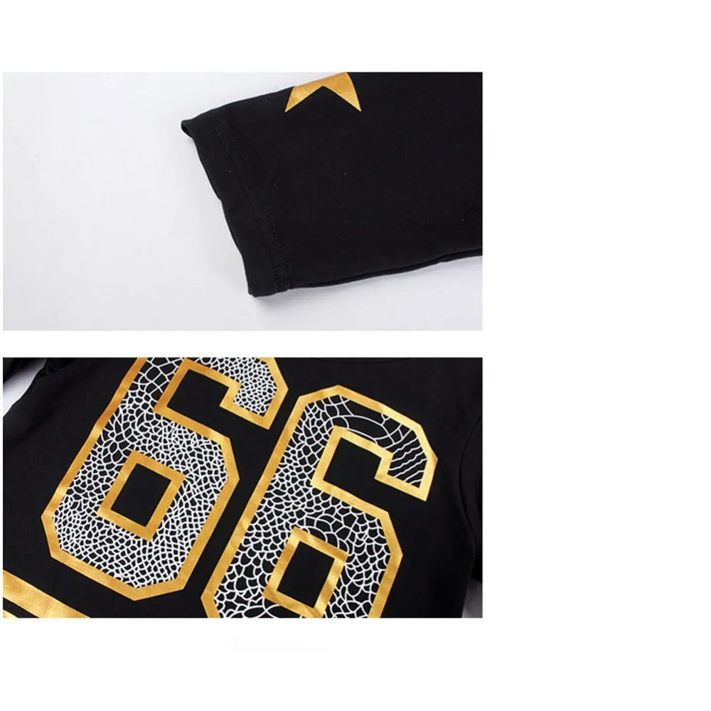 

2PCs Unisex Kids Jazz Dance Costume Summer Hip-hop Print Outfit Street Dance Costume Casual Set Clothes