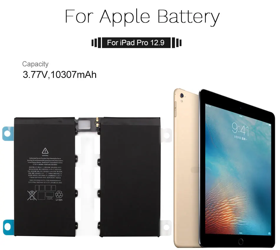 YILIZOMANA для iPad Pro 12,9 дюйма аккумулятор 10307 мАч литий-ионный внутренний сменный аккумулятор A1584 A1652 A1577 с инструментами