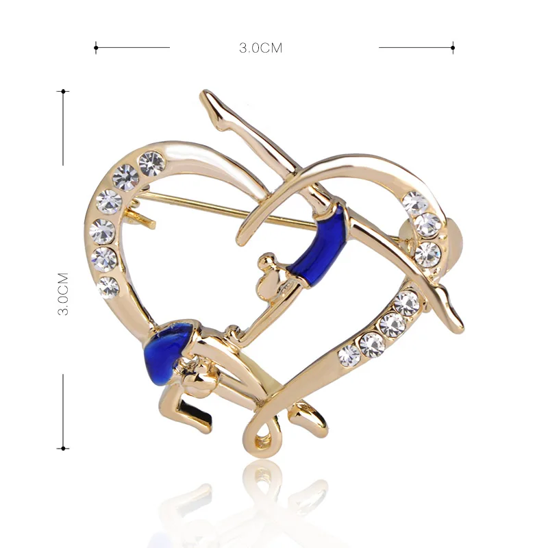 Женская эмалированная брошь в форме танцовщицы золотого цвета|brooches for women|heart