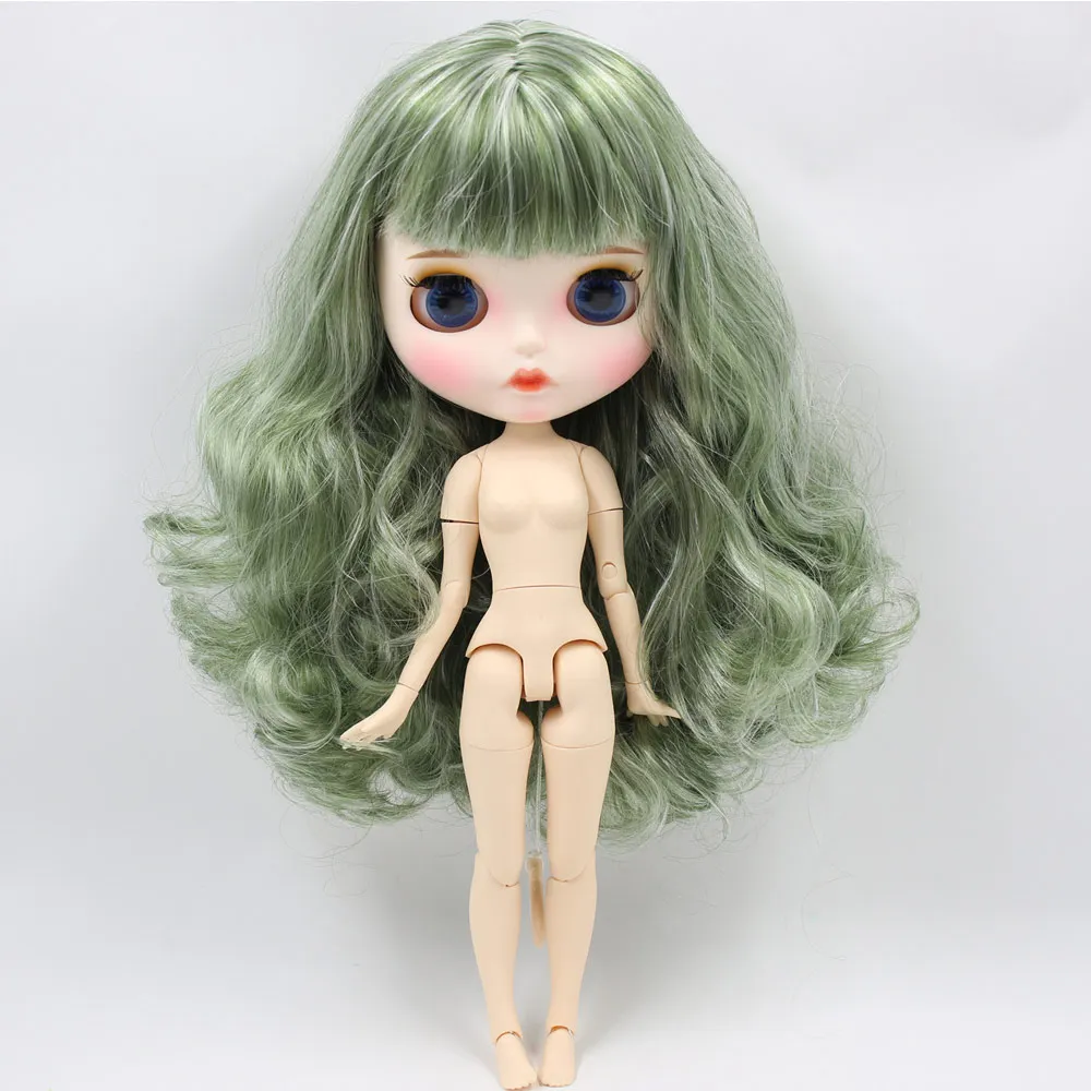 B nude doll ICY Nude Blyth изготовленная на заказ кукла № BL4299/136 зеленая смесь белых волос 1/6 bjd, pullip, licca, jerryberry - Цвет: B nude doll