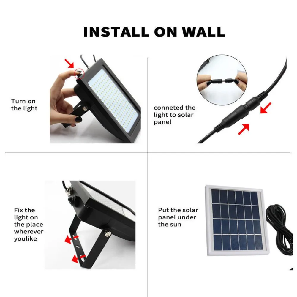 150 LED Solar Powered Flood Light Radar Induction Spotlight IP65 Waterproof Outdoor Home Garden Lawn Pool Yard Security Lamp | Освещение