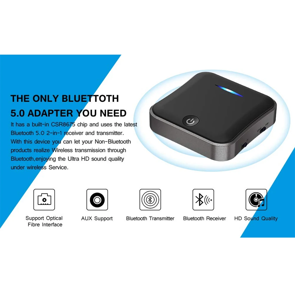 Bluetooth 5,0 передатчик с волоконно-оптический приемник Bluetooth передатчик адаптер 2 в 1 с разъемом Цифровой оптический Беспроводной аудио адаптер