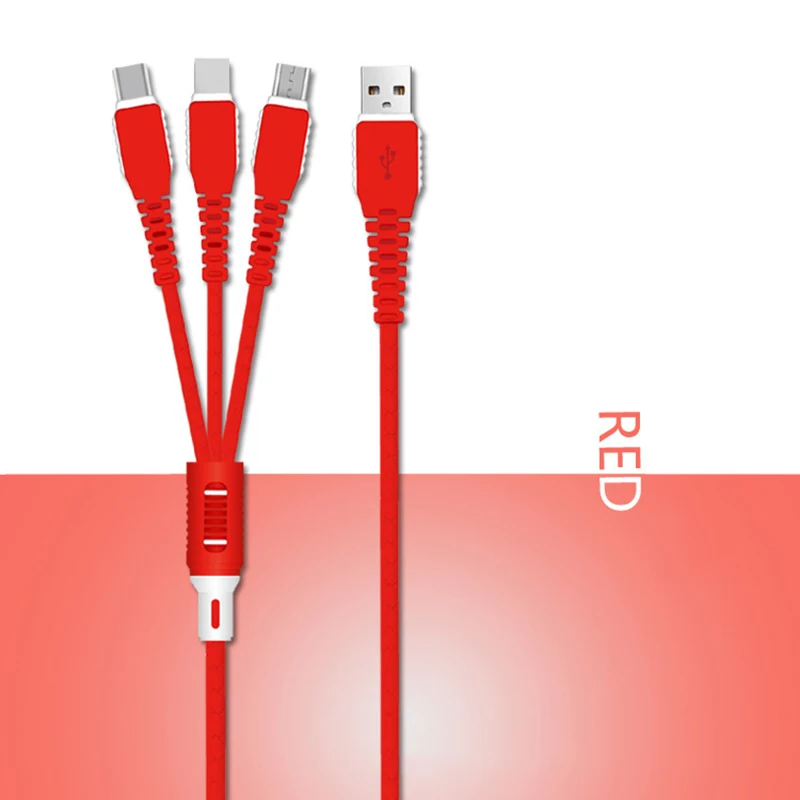 120 см 3 в 1 USB кабель для зарядки iphone huawei xiaomi usb type C Micro USB быстрая зарядка для iphone 6 7 8 9 X