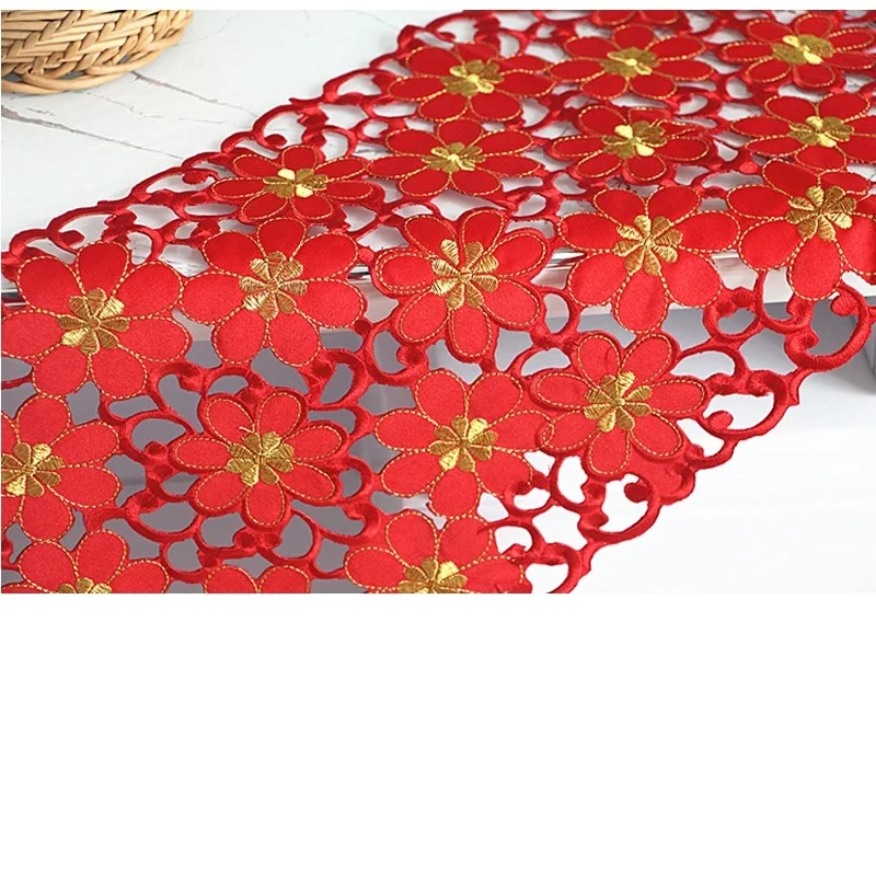 Рождественская вышивка красные коврики для стола садовые высококачественные