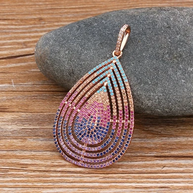 Pendant-Rose Gold 6 шт. высокое качество cz ожерелье цепочкой, кубический цирконий микро проложить сердце Шарм кулон ожерелье Модные ювелирные изделия для мужчин и женщин - Окраска металла: Pendant-Rose Gold
