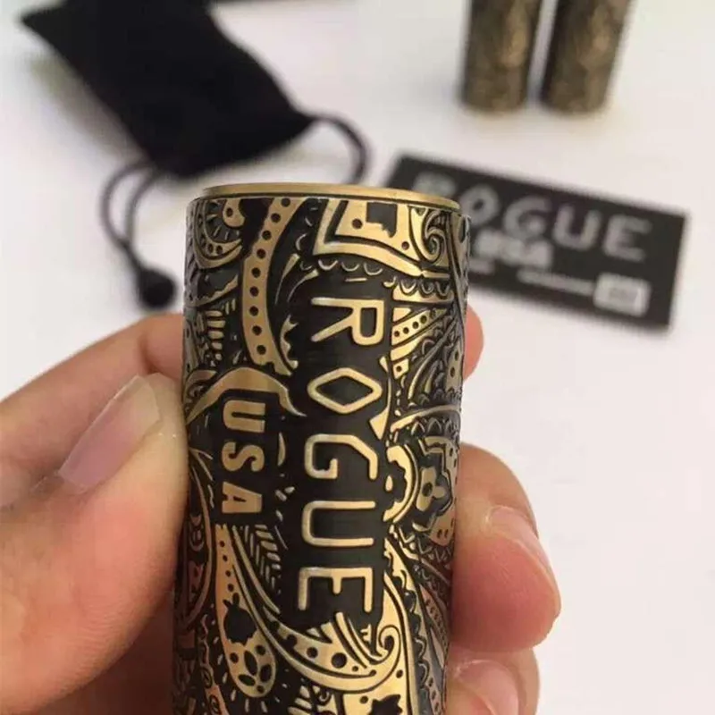

2019 Vape Mod Rogue Mod Kit High Quality E Cigarette Mechanical Carved Brass Material 18650 Battery Mechanical Mods Vape Pen Kit