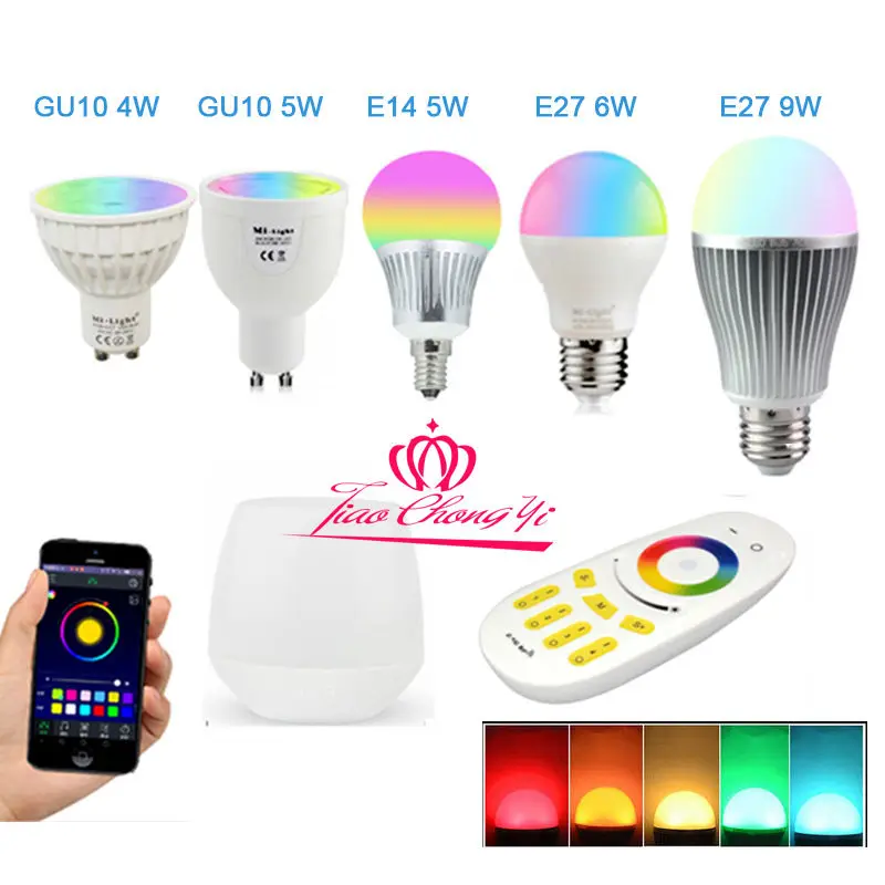 RGBW W/WW E27 GU10 MR16 светильник лампа с регулируемой яркостью RGB 2 4G беспроводной Mi