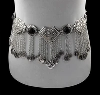 vintage silver color metal belly chains for women boho ethnic bikini waist dance coin dress belt belly dress belt party jewelry