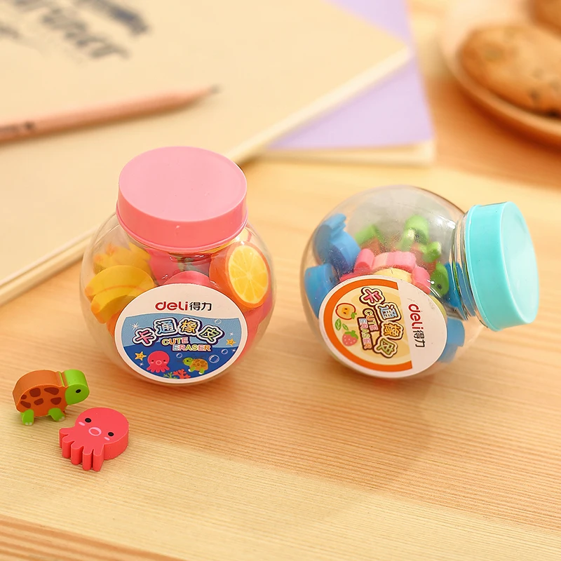 

4 bottles stationery cartoon rubber exquisite small bottled mini eraser