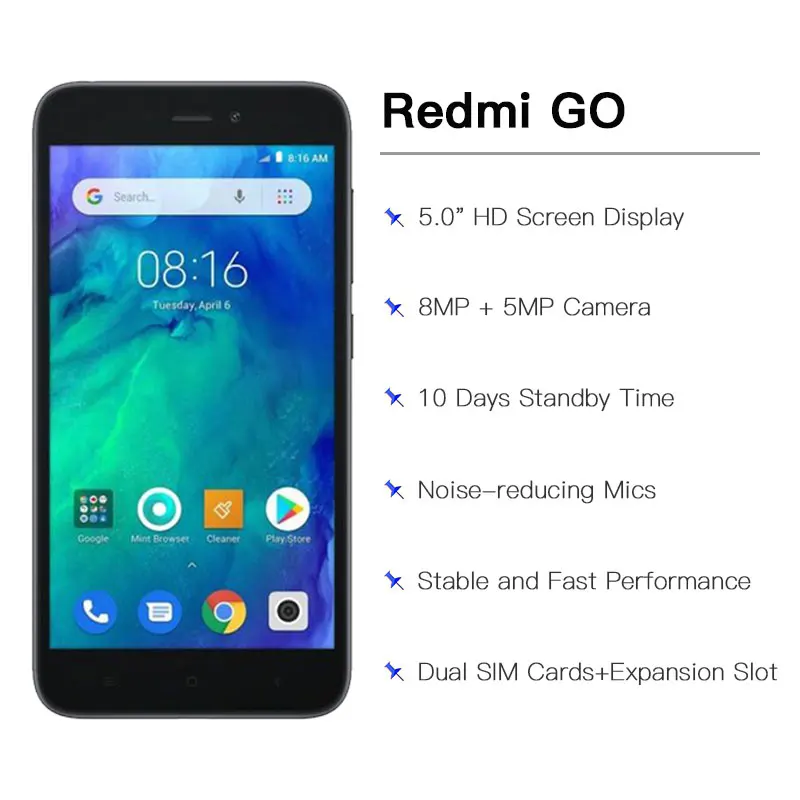 Глобальная версия Xiaomi Redmi Go 1 ГБ ОЗУ 8 Гб ПЗУ мобильный телефон четырехъядерный