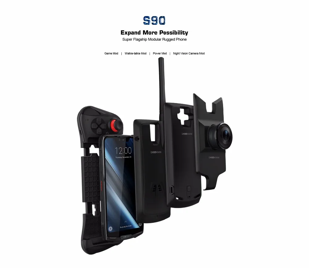 IP68/IP69K DOOGEE S90 модульный прочный мобильный телефон 6 18 &quotFHD + безрамочный экран с