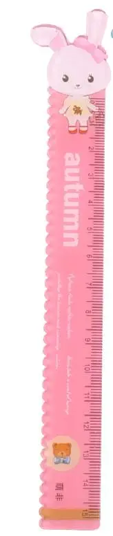 pink Милые Мультяшные животные для студентов kawaii 15 см пластиковая линейка многофункциональная волновая линия инструменты для рисования креативные подарки школьные принадлежности 1 шт - Цвет: pink