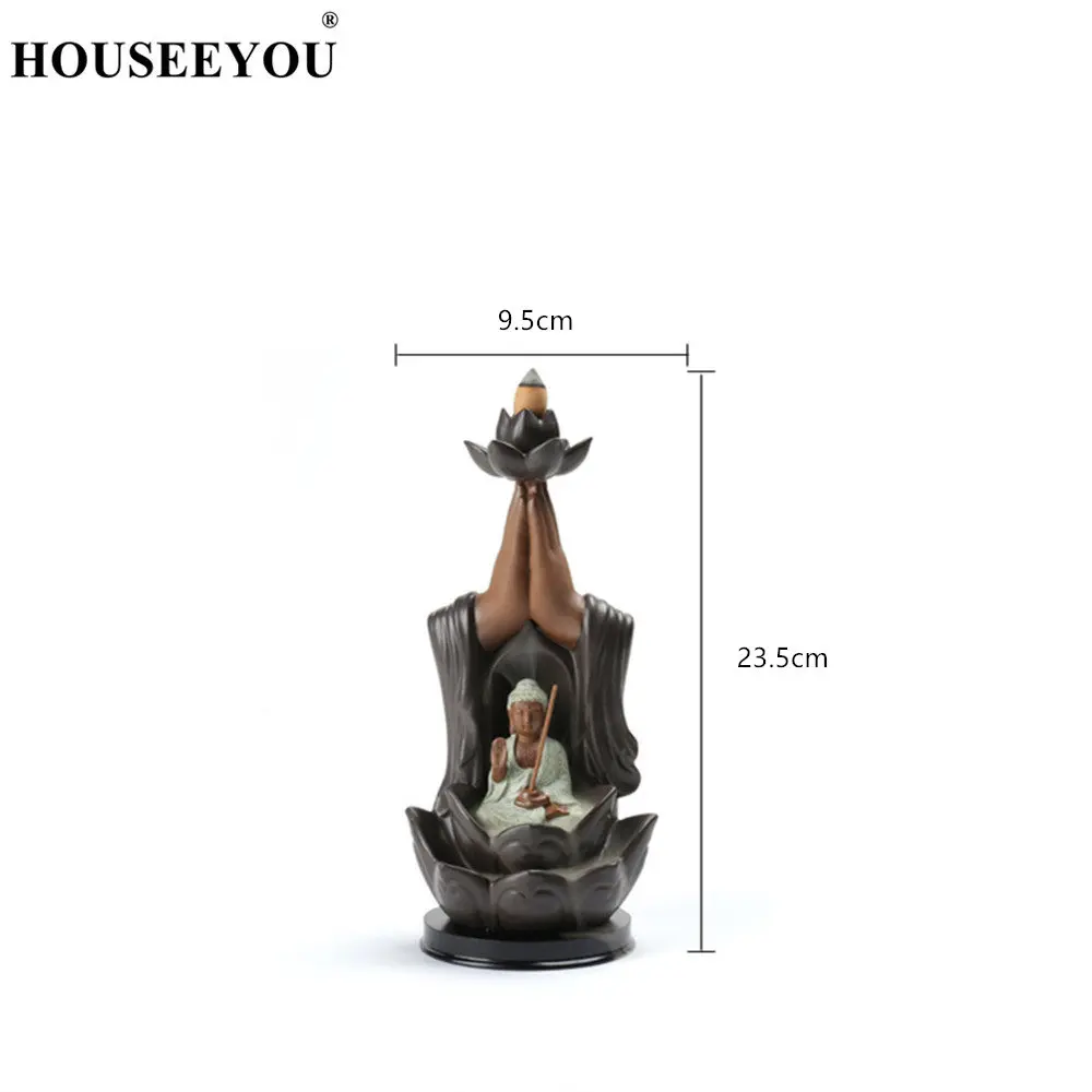 Backflow Incense Burner Ceramic Tathagata Buddha Cones Stick Holder Use In Home Office Teahouse Creative Decor | Дом и сад