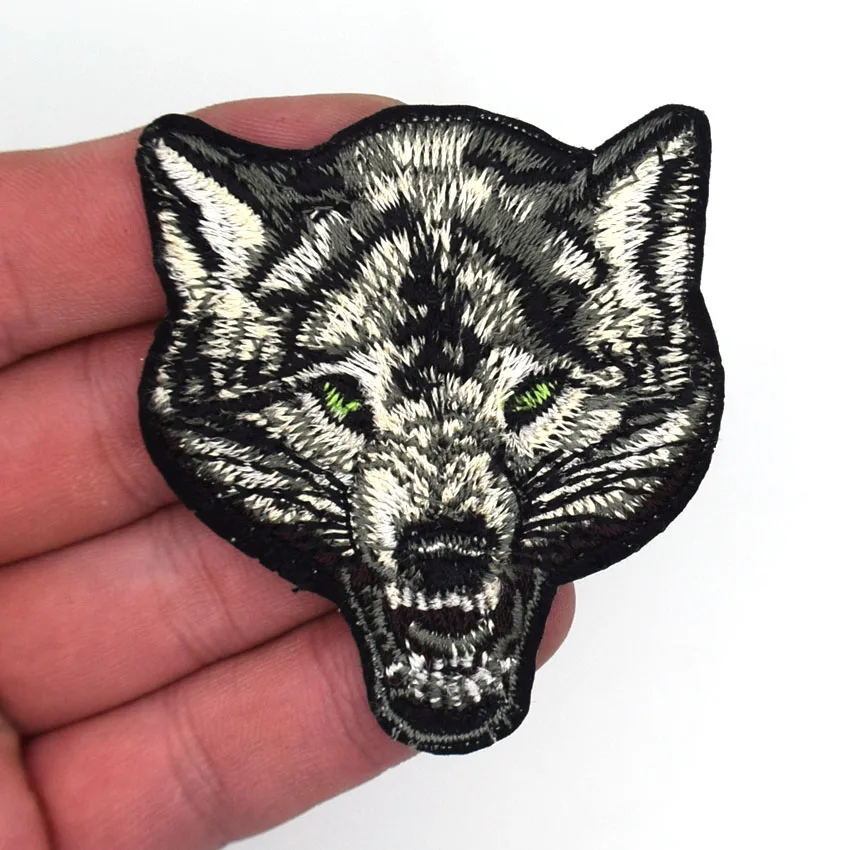 2 шт. вышитые нашивки в виде животного волка утюжок или ПРИШИТАЯ аппликация для