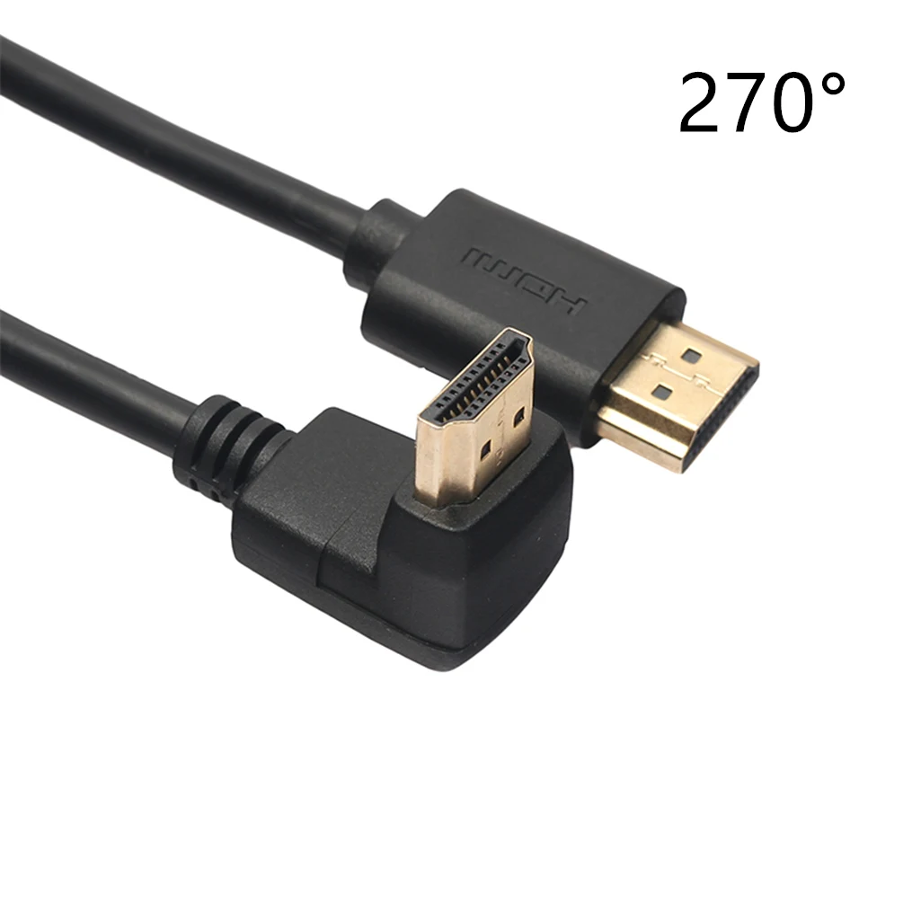 270 Degree angle up REXLIS Кабель HDMI 270/90 градусов угол HDMI к кабелю HDMI 5 m 1,5 м 2 м 3 м HDMI 2,0 кабель 4 K 3D для ТВ PS3 проектор компьютерный кабель - Цвет: 270 Degree angle up
