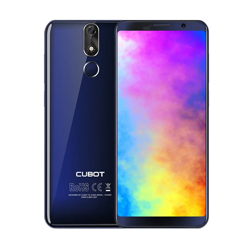 Cubot Power Helio P23 Octa Core 6 ГБ+128 Гб 6000 мАч Большая Батарея Оригинальная Google Android 8,1 5,9" FHD+экран смартфона 16.0MP 6P объектив телефо - Цвет: Blue