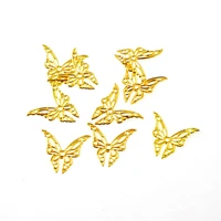 free shipping 100pcs gold tone butterfly filigree wraps connectors metal crafts gift decoration diy 22x19mm