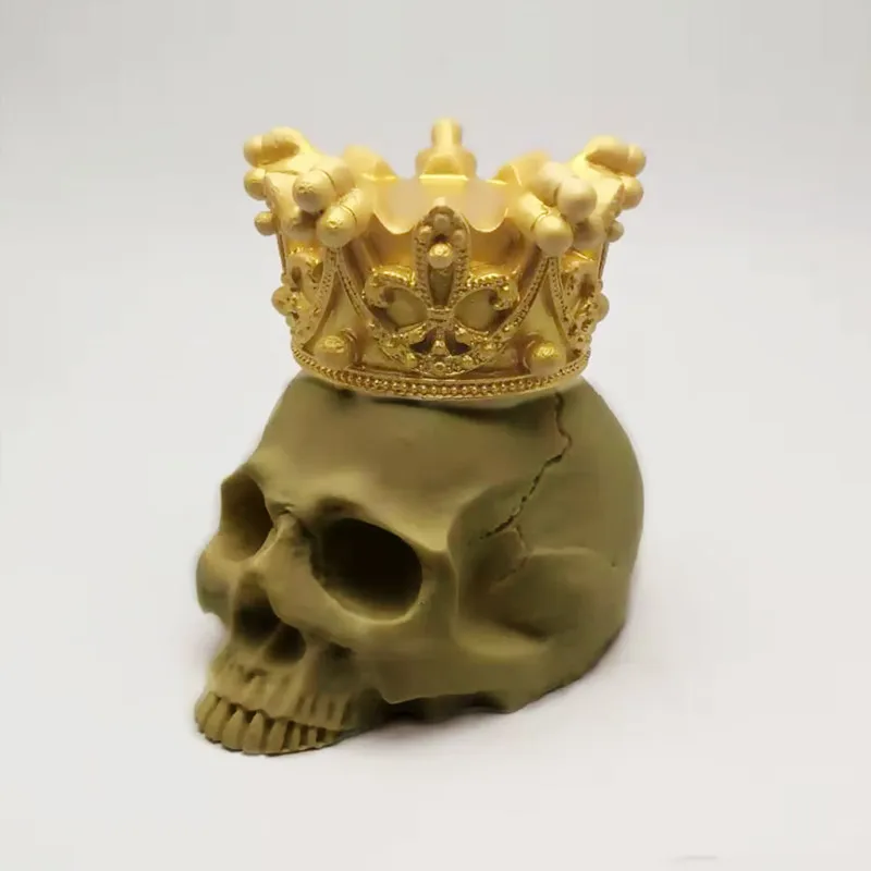 Новый товар! 3D Силиконовая форма в виде черепа короны домашний подсвечник
