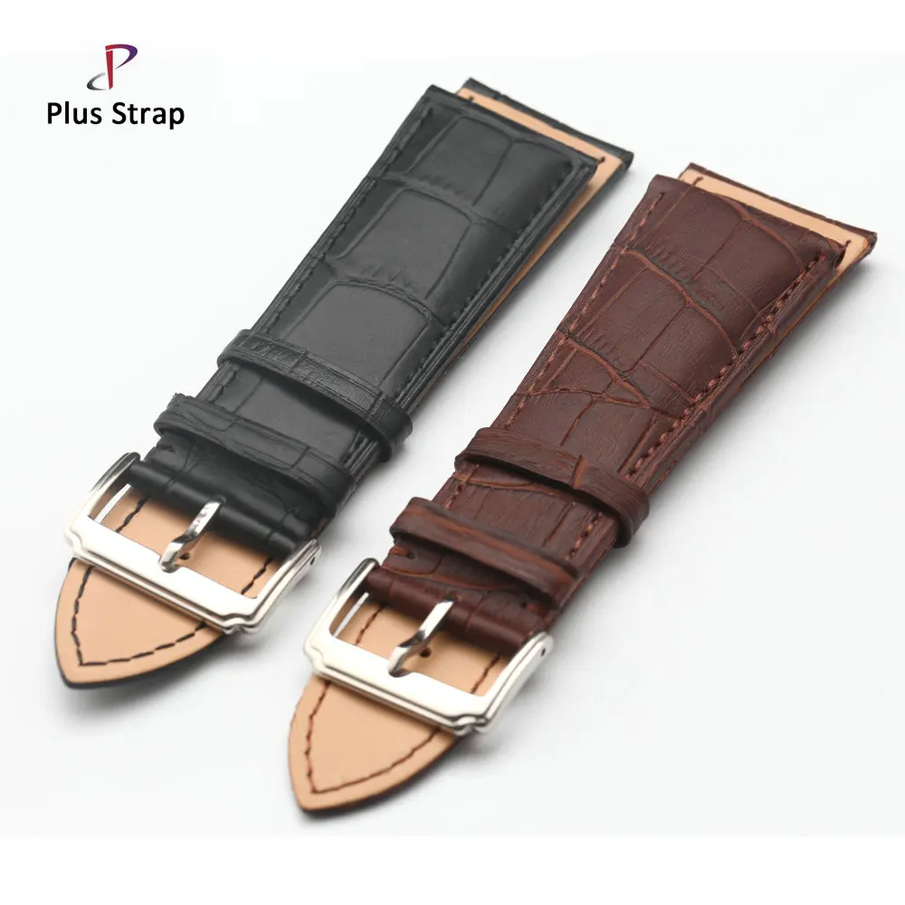 Большой ремешок большой размер настоящий кожаный для часов водонепроницаемый