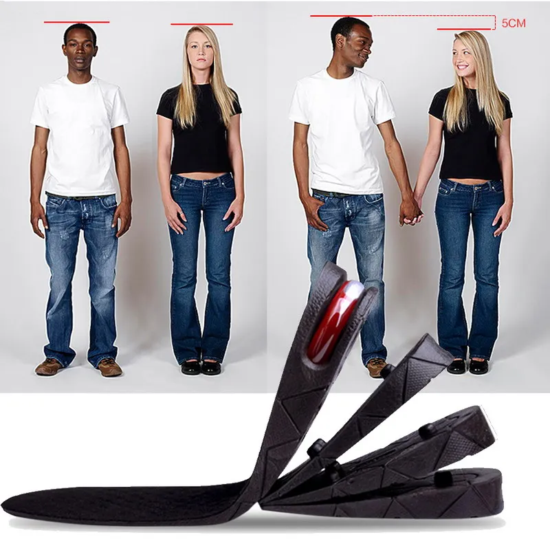 1 Пара Спорт Стельки Воздушной Подушке Пятки 7 СМ 3-слойная Вставить увеличение