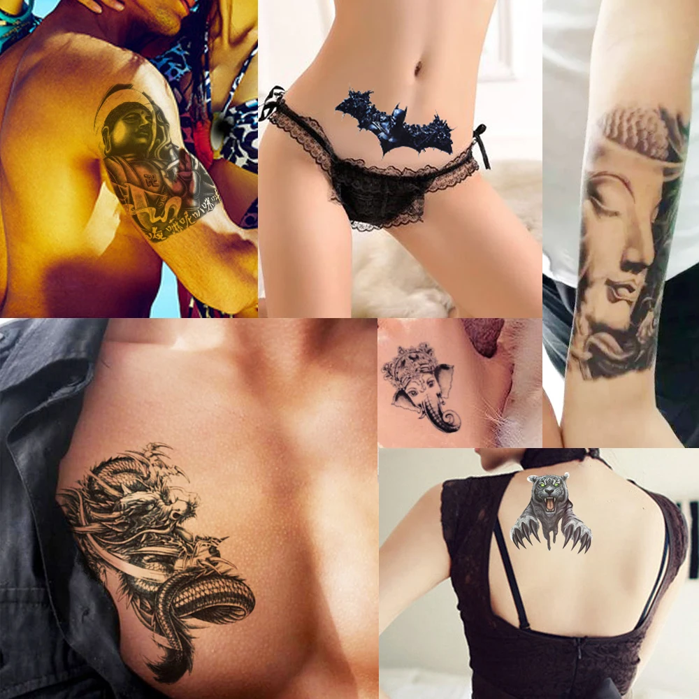 Боди-арт наклейки временная татуировка 1 шт. с цветочным принтом рука губы мира