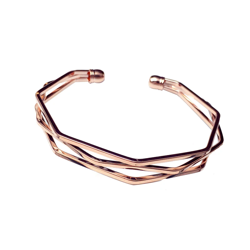 rose gold SHUANGR Сплав Крест Женщины открытие браслет личность сладкий украшают Артикул модные аксессуары Простые Браслеты Многослойные - Окраска металла: rose gold
