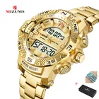 Мужские спортивные часы mizals, мужские часы с двойным движением, Мужские кварцевые светодиодсветодиодный цифровые часы, мужские водонепроницаемые военные наручные часы