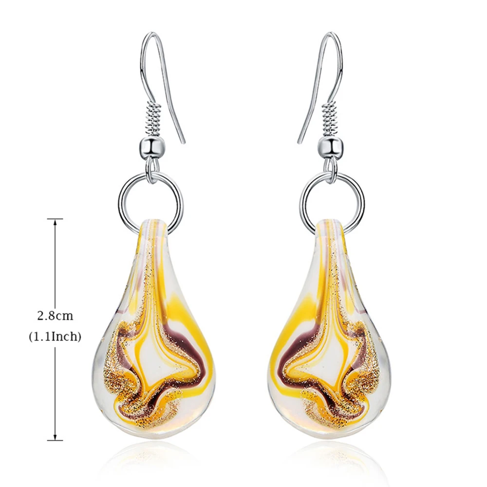 BOEYCJR Yellow Spiral Glass Drop Earrings Handmade Fashion Jewelry Hook Novel Party Dangle for Women 2018 | Украшения и