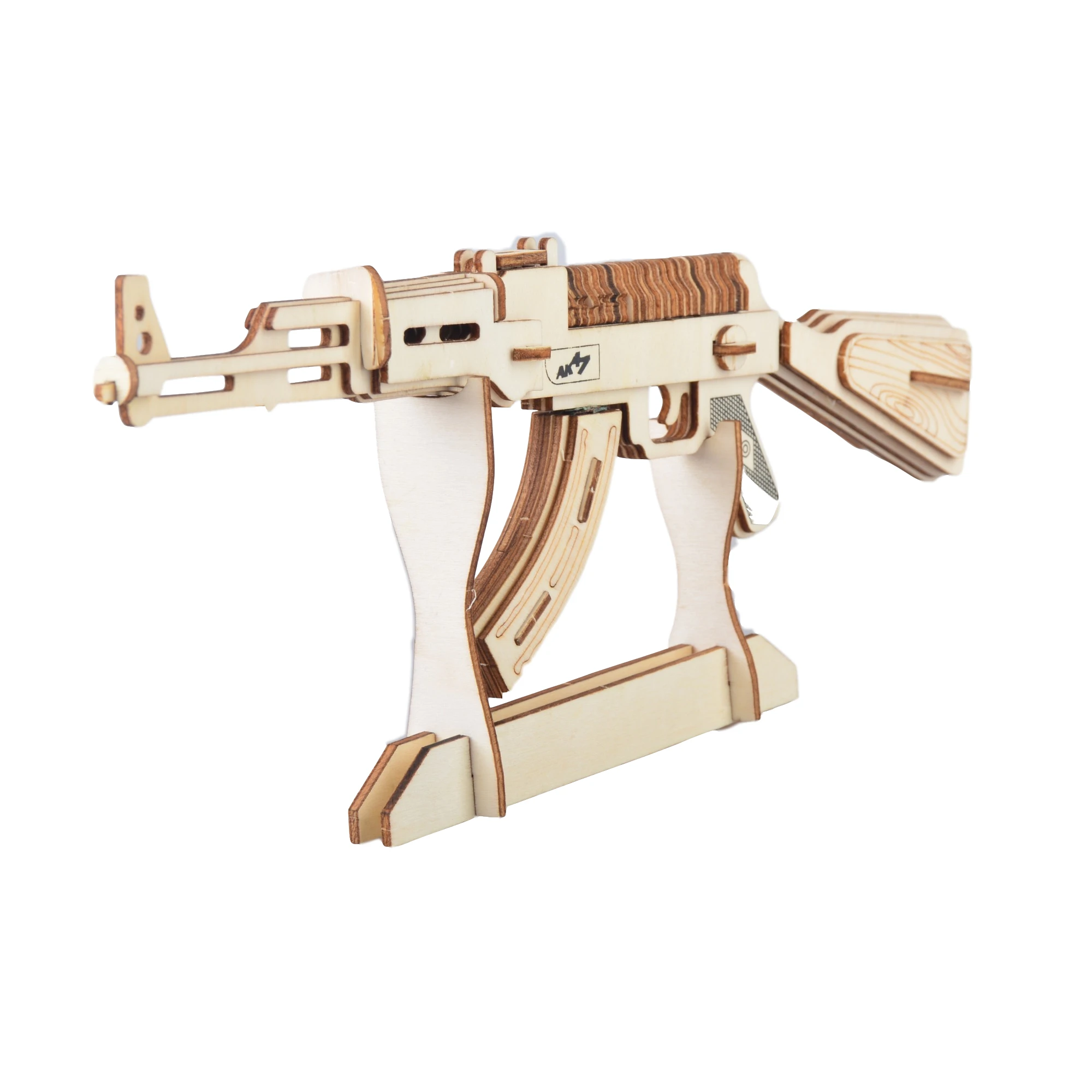 3D головоломка, деревянные игрушки, лазерный режущий пистолет AK47, набор для самостоятельной сборки, головоломка для детей, Обучающие деревянные игрушки для детей
