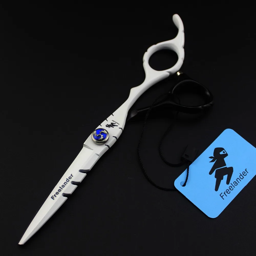 

Japan 440C black and white paint jewel three teeth sword back hairdressing scissors flat shears tooth shears thin shears