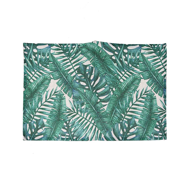 Long Leaf WCIC 44x29 см обеденный стол коврик подставки из хлопка и льна кухонные кофейные чайные подставки Western Placemat Пальма зеленые листья шаблон коврик - Цвет: Long Leaf
