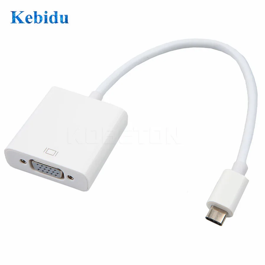 Kebidu Тип C к женскому VGA Кабель адаптер USBC USB 3 1 для Macbook 12 дюймов Chromebook Pixel Lumia 950XL
