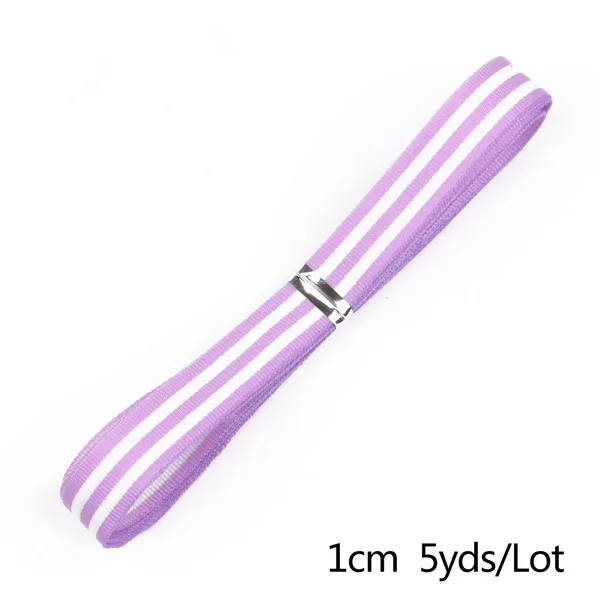 Light Purple Высокое качество, 5 ярдов/партия, в полоску, с принтом, корсажные ленты, 10 мм, ширина, для DIY, ручной работы, подарочная упаковка, пришить на одежду - Цвет: Light Purple