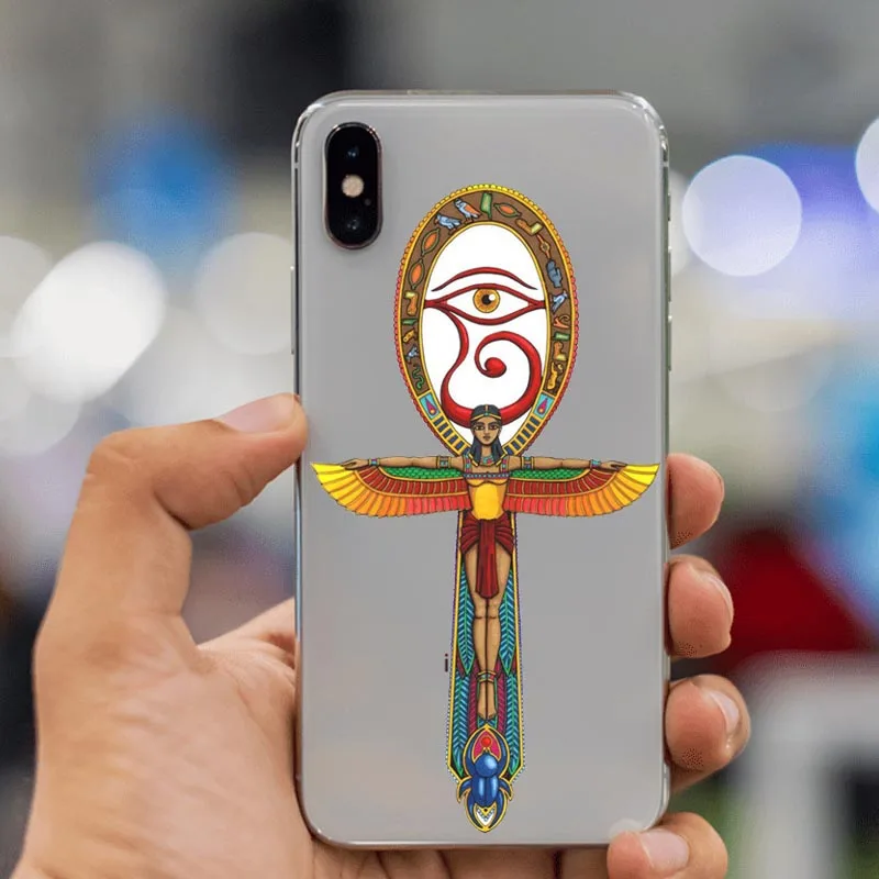 Egypt Nefertiti Anubis Ankh Pharaoh мягкий TPU B чехол для телефона iphone XS MAX XR 5 5S 6 6S Plus 7Plus 8 8Plus X Чехол