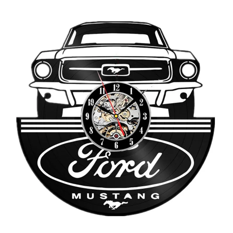 Настенные часы с виниловой пластиной Ford Mustang современные украшения для гостиной