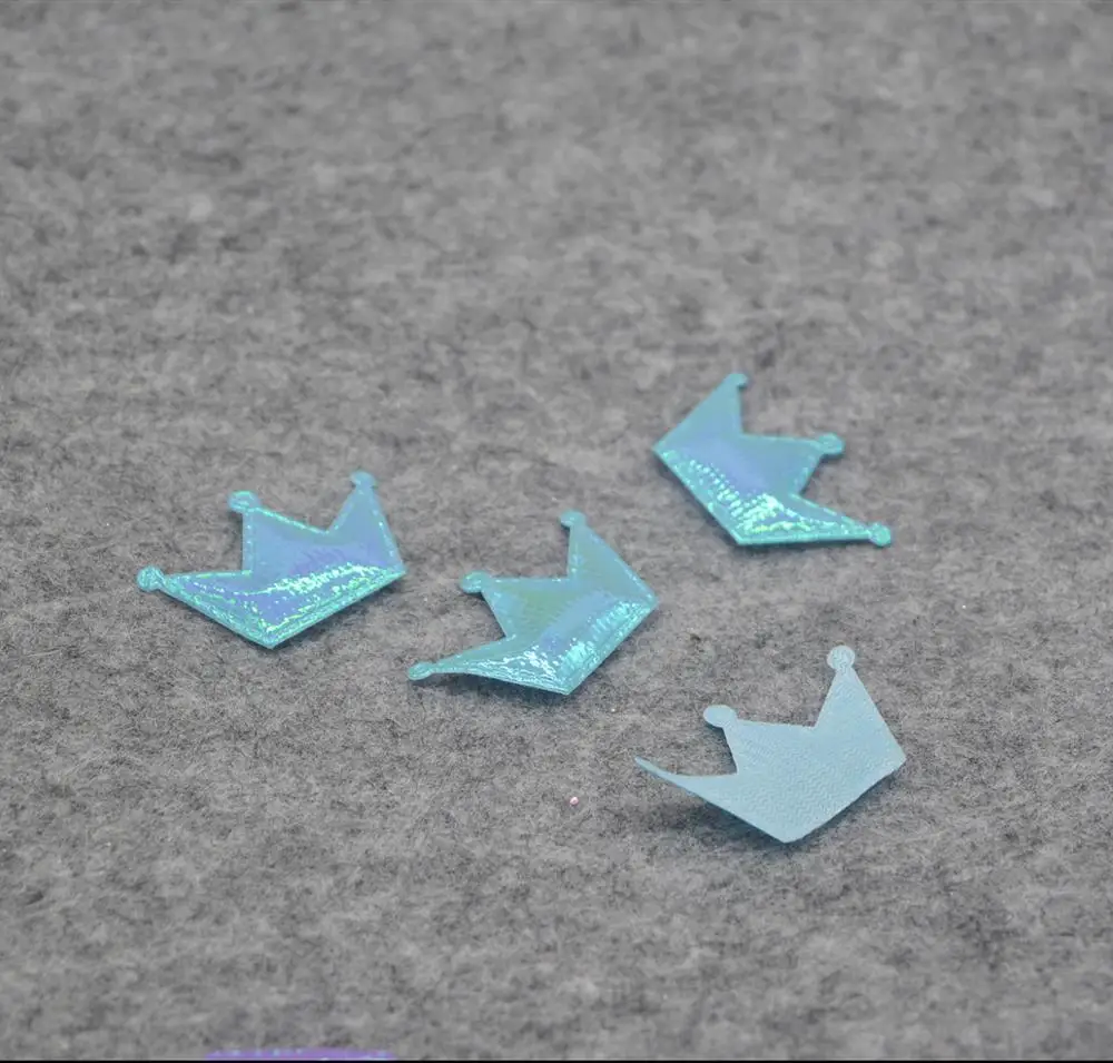 

4*2.8cm 100pcs/lot Colorful crown patch diy Padded Applique For Children cloth Headdress Accessories free shipping