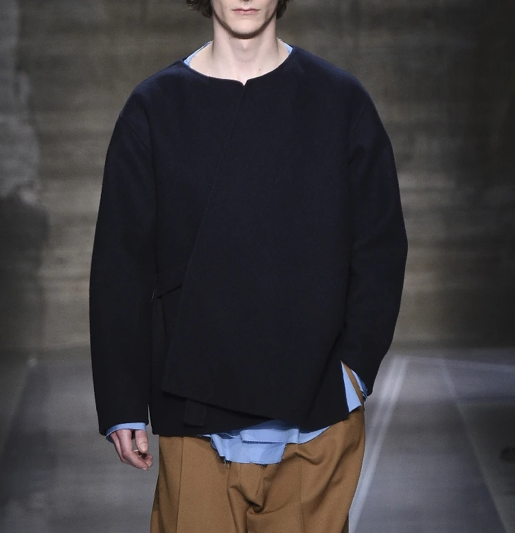 

XS-6XL! 2019 новая мужская одежда GD стилист модные с круглым воротником шерстяное пальто размера плюс костюмы