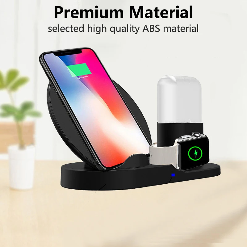Беспроводное зарядное устройство для iPhone X XS 3 в 1 10 Вт Qi быстрая Беспроводная
