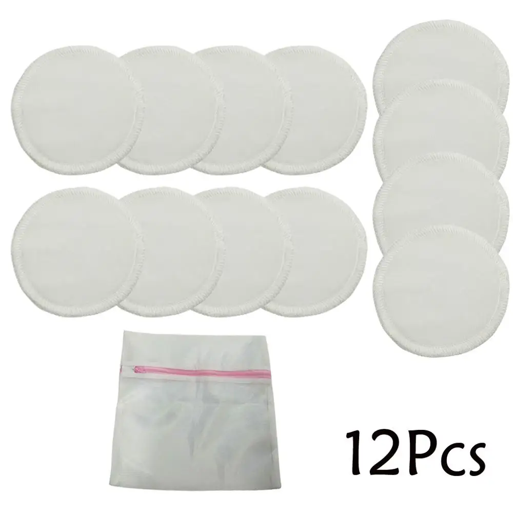 12 PCS Многоразовые моющиеся бамбуковые 8/12/16 шт средство для снятия макияжа с Ватные диски с сумкой для хранения для средств по уходу за кожей поставки с прачечная - Цвет: 12 PCS