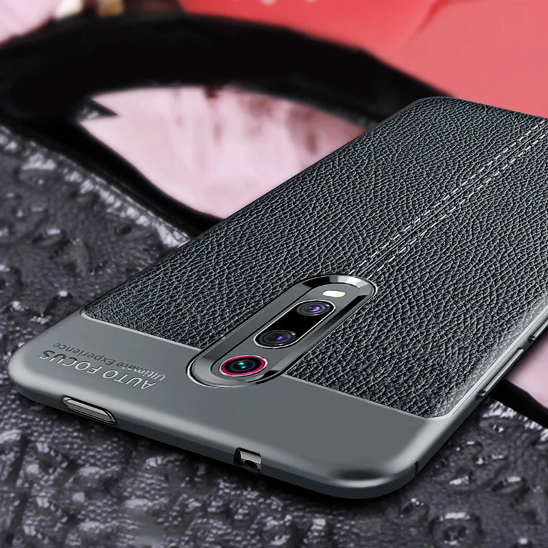KEYSION Shockproof Case for Xiaomi Mi 9T Pro 9 SE K20 Soft TPU Ltchi Pattern Back Cover Redmi Note 7s Y3 |