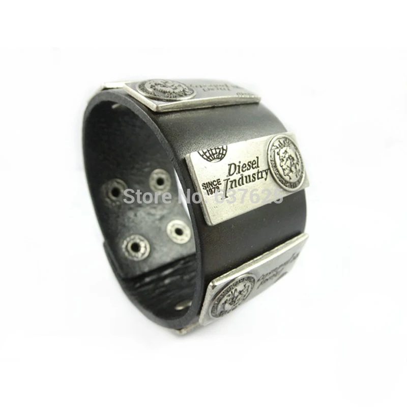 Браслет мужчины ретро панк человеческая голова заклепок регулируемым кожа