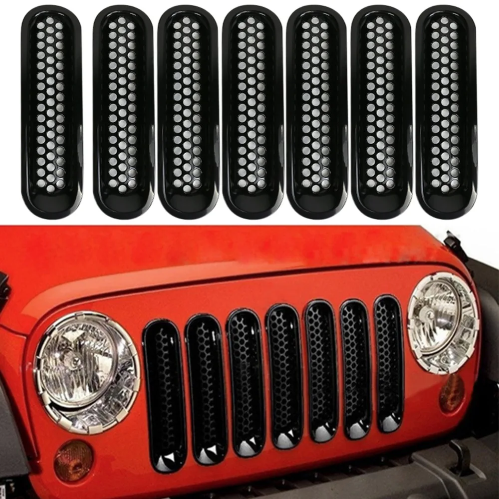7 шт. передняя вставка из АБС пластика для Jeep Wrangler JK 2007 2015|wrangler jk|jeep wrangler jkjeep jk 2007-2015