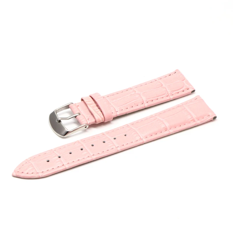 pink S 12 14 16 18 19 20 21 22 24 мм ремешок из натуральной кожи роскошный ремешок для часов ремень наручные часы Дамский ремешок красный черный белый - Цвет ремешка: pink S