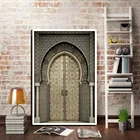 Марокканская дверь винтажный постер всемирно известная архитектура картина Hd печать современный дом гостиная фотокартина