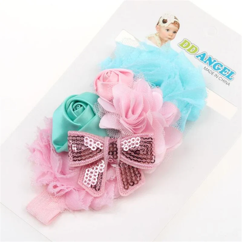 

Newborn Girls Rose Flower Bow Elastic Headband Lace Baby Girls Lovely Hair Bows Pearls Kids Headband for Hair Hair Accessories