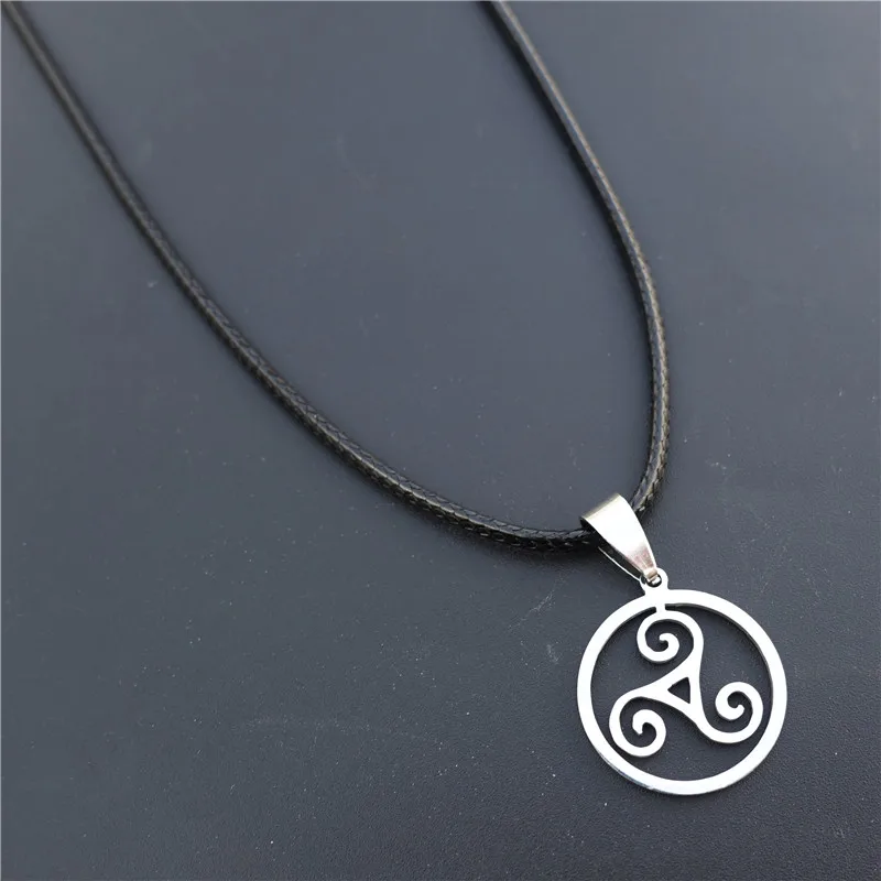 12 шт. подростковое ожерелье волка Triskelion Allison серебряная подвеска из нержавеющей