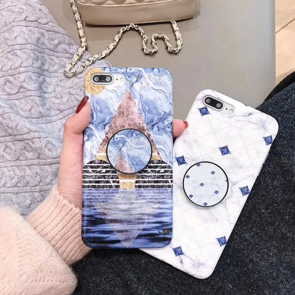 Японский и корейский мраморный простой силиконовый чехол для телефона iPhone 6 S plus 7