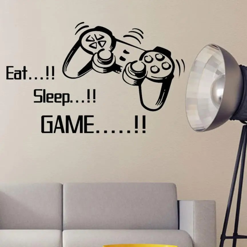 2018 Eat Sleep игра настенные наклейки для мальчиков Спальня буквы DIY детские комнаты